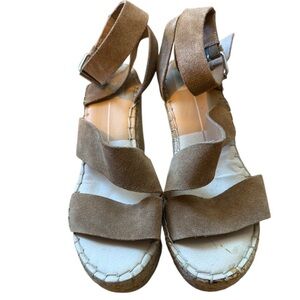 Women's Dolce Vita Shayla Espadrille Wedge Sandals Tan Suede Ankle-Strap Sandals